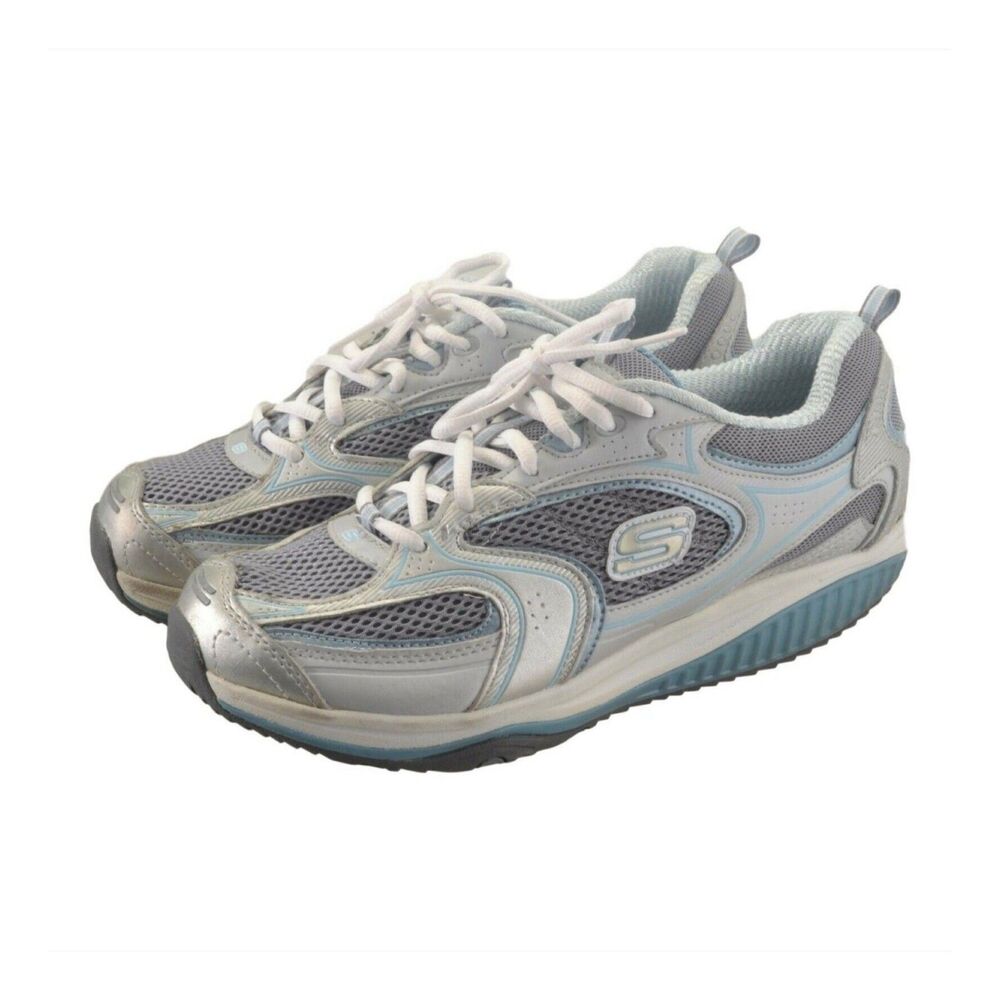 Skechers Shape-Ups Accelerator 12320 Women's Silver Blue Shoes Size 9